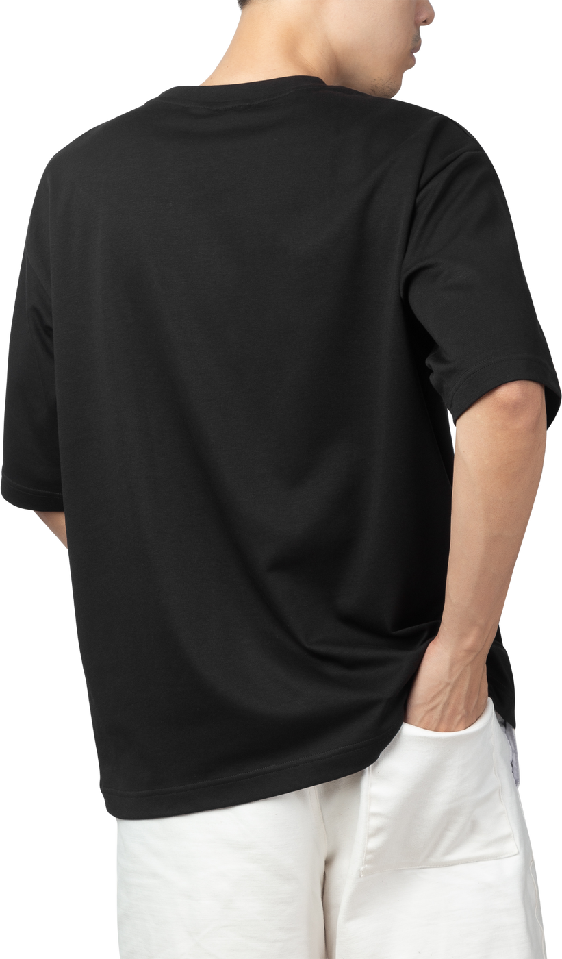 Man In Black Oversize T-Shirt Mockup